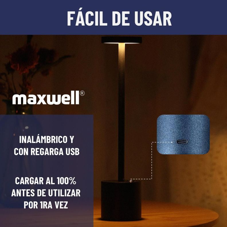 Lampara Led Velador Mesa Escritorio Maxwell Minimalista-5
