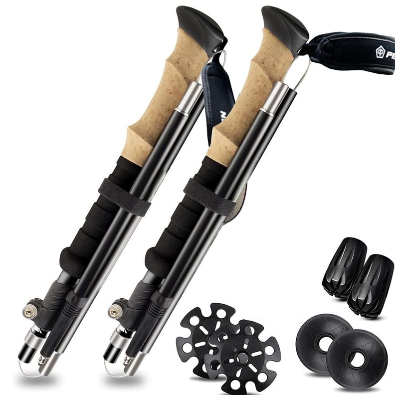 Bastones Trekking Ajustable Aluminio Pentagon Profesional x2-0