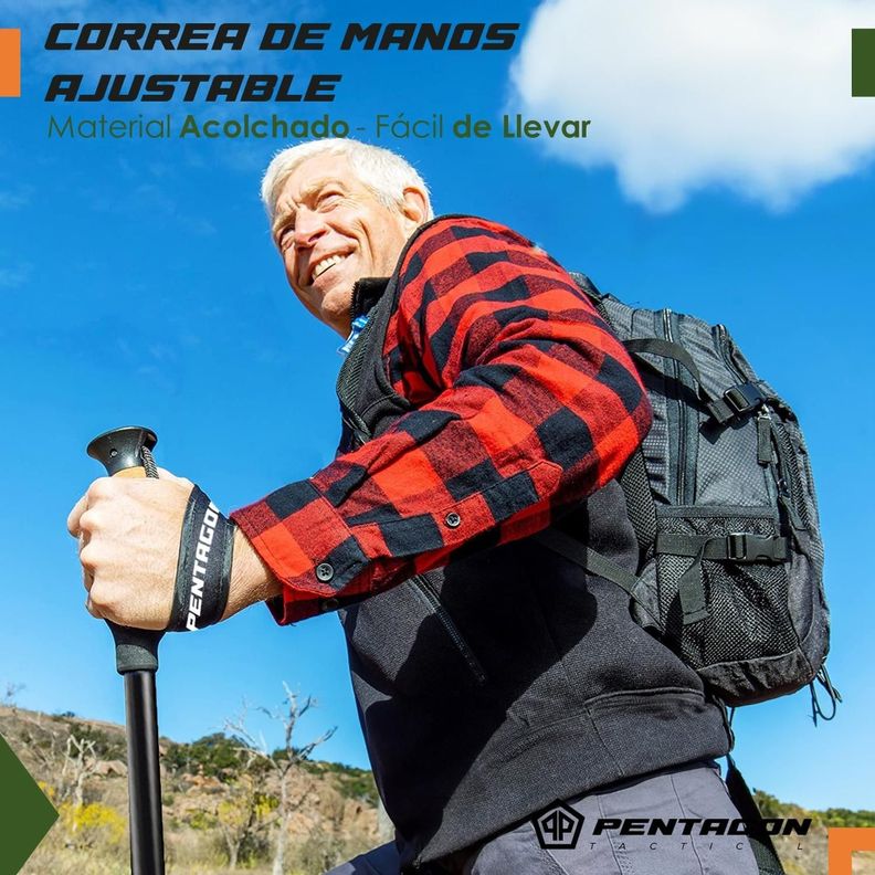 Bastones Trekking Ajustable Aluminio Pentagon Profesional x2-2