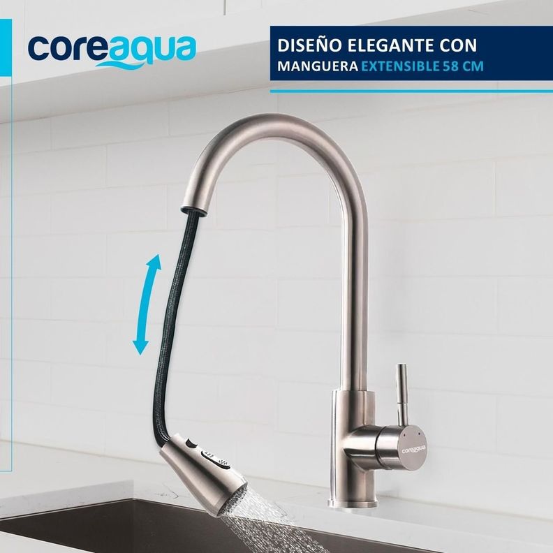 Llave Monomando Lavaplatos Extraible Griferia Cocina Coreaqu-1