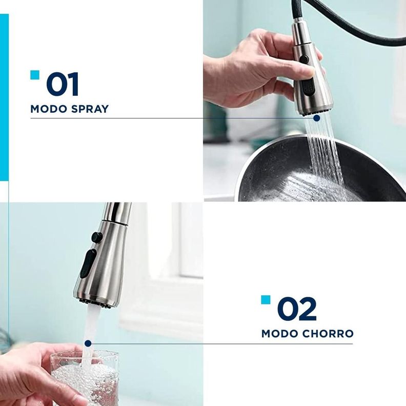 Llave Monomando Lavaplatos Extraible Griferia Cocina Coreaqu-4