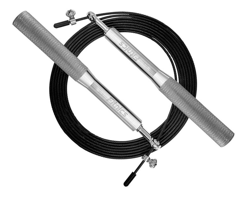 Cuerda Saltar Ajustable con Peso Profesional Cardio Crossfit Silver plateado-0
