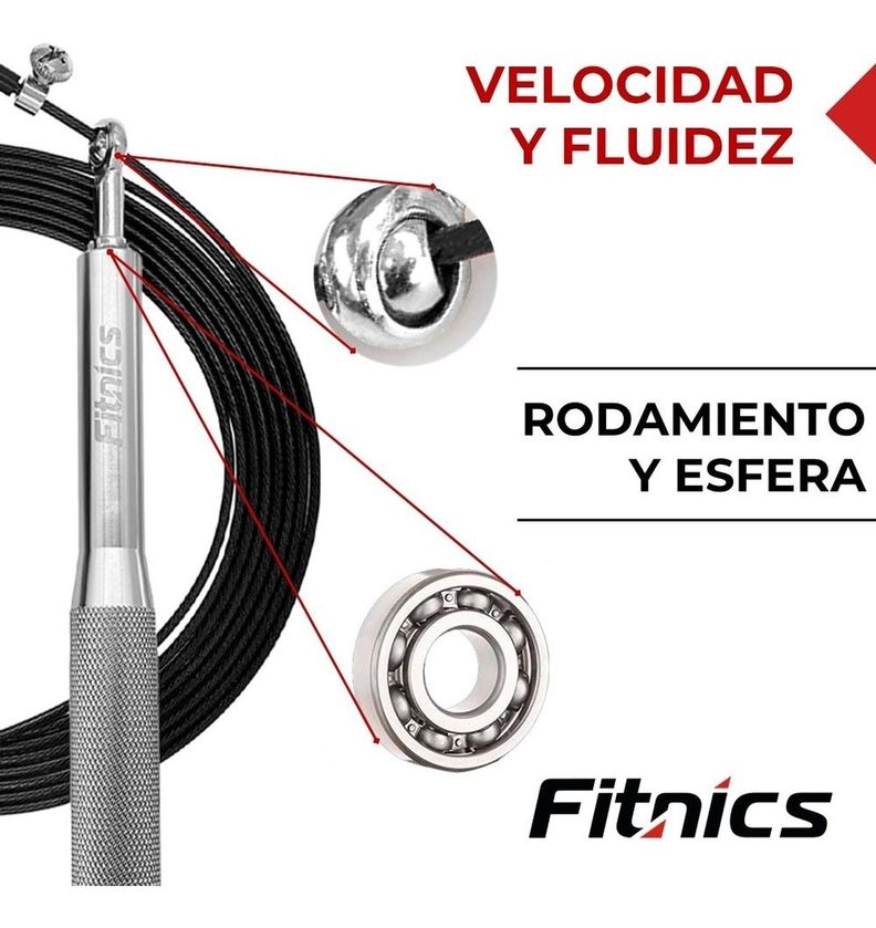 Cuerda Saltar Ajustable con Peso Profesional Cardio Crossfit Silver plateado-2