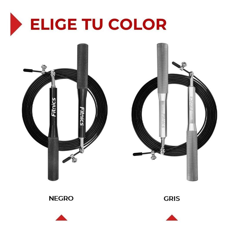Cuerda Saltar Ajustable con Peso Profesional Cardio Crossfit Silver plateado-6