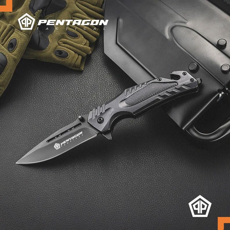 Cuchillo Tactico Navaja Pentagon Caza Supervivencia Camping Hannibal-5