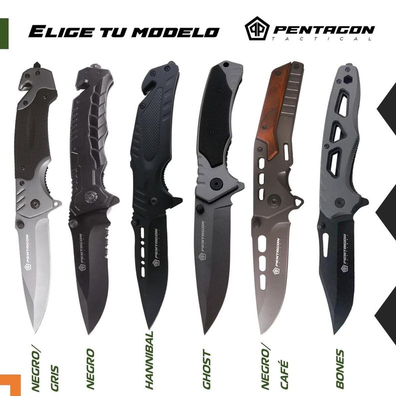 Cuchillo Tactico Navaja Pentagon Caza Supervivencia Camping Hannibal-6