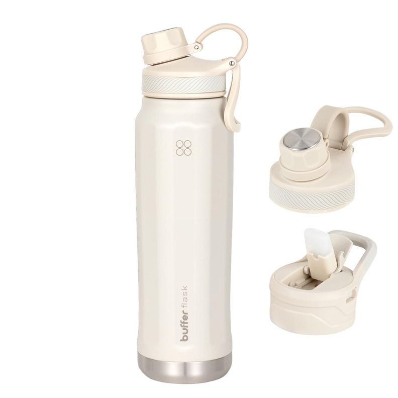 Botella Termica de Agua Acero Inoxidable 700 ml Buffer + Tapa Blanco