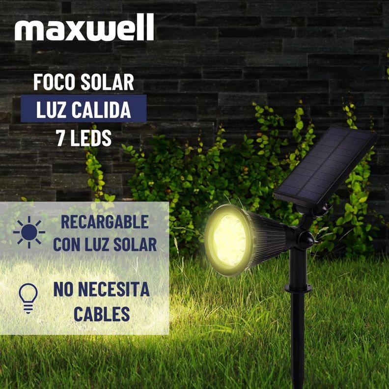 Foco Estaca Solar Jardin Led Maxwell Impermeable Luz RGB-1