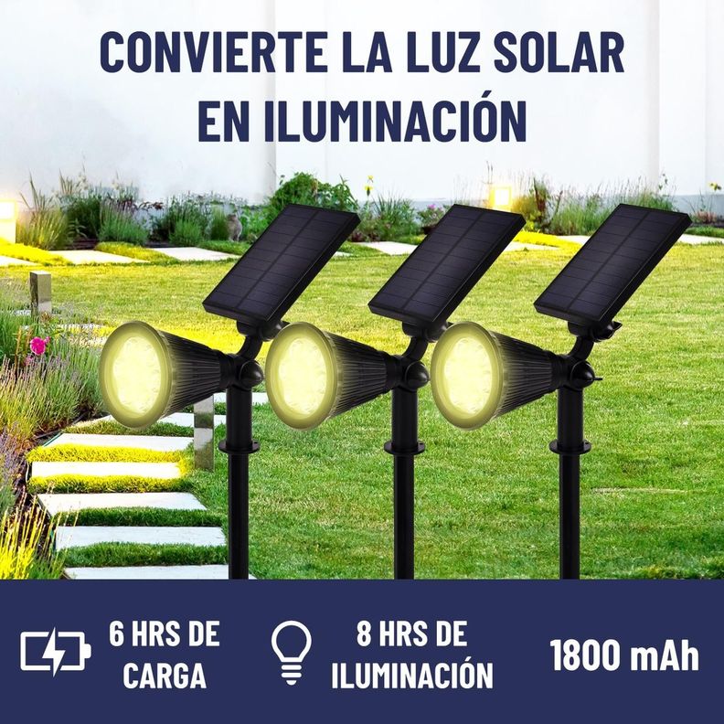 Foco Estaca Solar Jardin Led Maxwell Impermeable Luz RGB-2