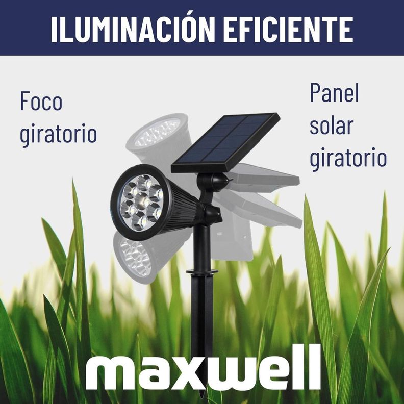 Foco Estaca Solar Jardin Led Maxwell Impermeable Luz RGB-4