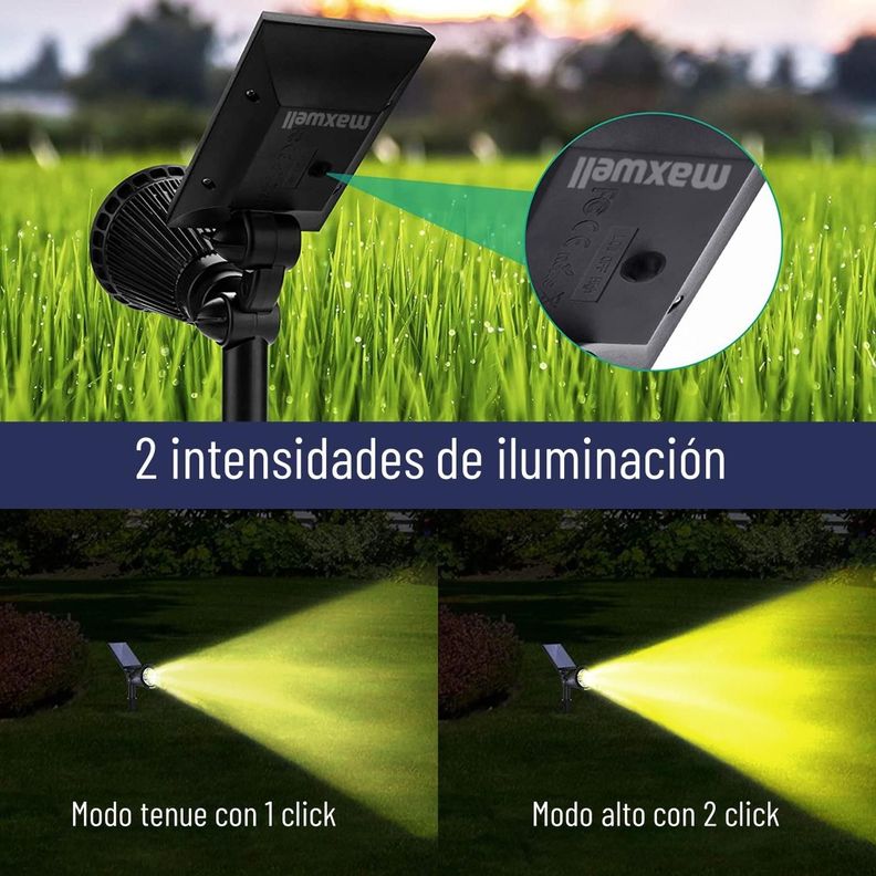 Foco Estaca Solar Jardin Led Maxwell Impermeable Luz RGB-5