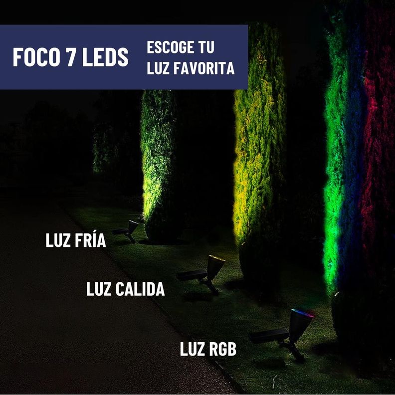 Foco Estaca Solar Jardin Led Maxwell Impermeable Luz RGB-7