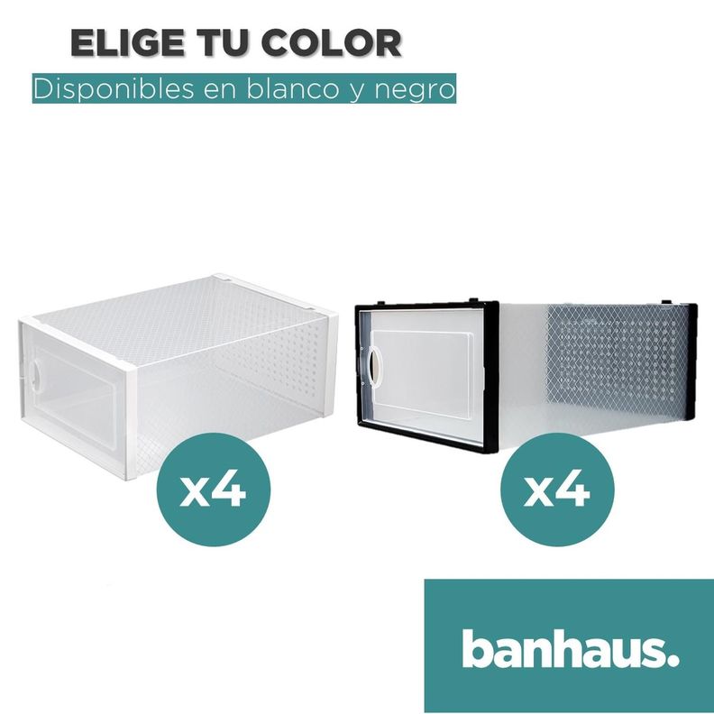 Caja Organizadora Zapatos Set X4 Banhaus Zapatero Apilable-7