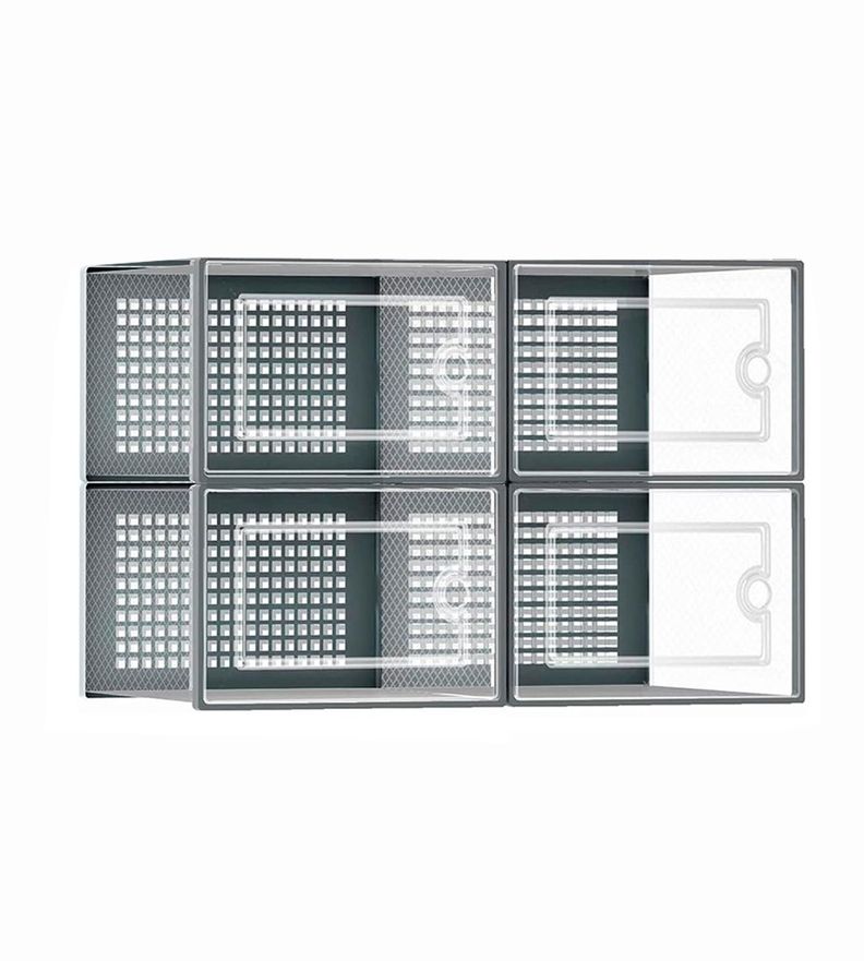 Caja Organizadora Zapatos Set X4 Banhaus Zapatero Apilable-0