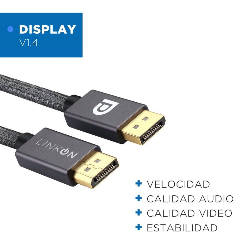 Cable Displayport 8k (8k 60hz / 4k 144hz/ 2k 165hz) V1.4 2mt-1