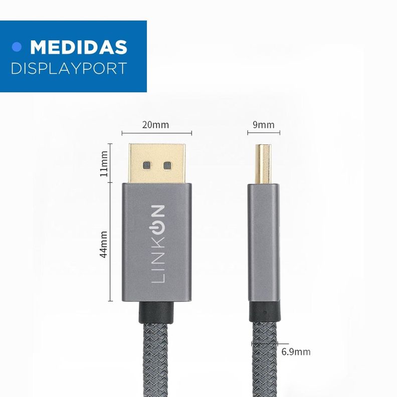 Cable Displayport 8k (8k 60hz / 4k 144hz/ 2k 165hz) V1.4 2mt-7