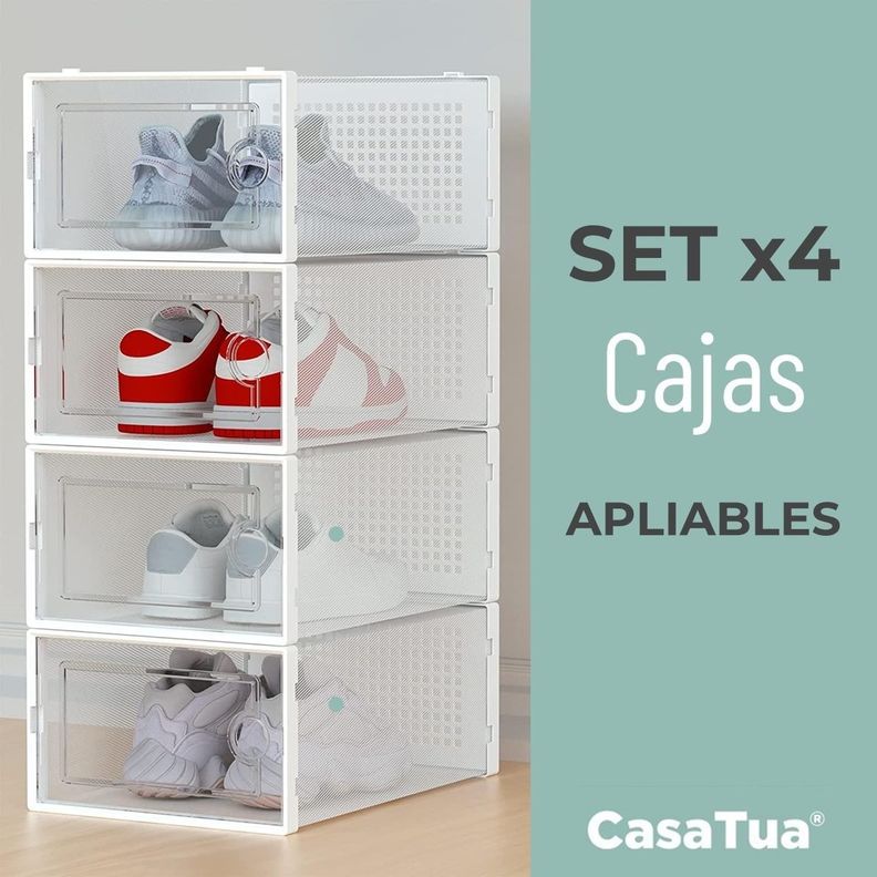 Caja Organizadora de Zapatos Set x4 CasaTua Apilables Firmes-1