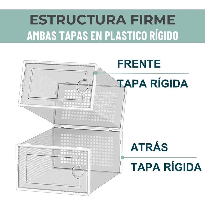 Caja Organizadora de Zapatos Set x4 CasaTua Apilables Firmes-2