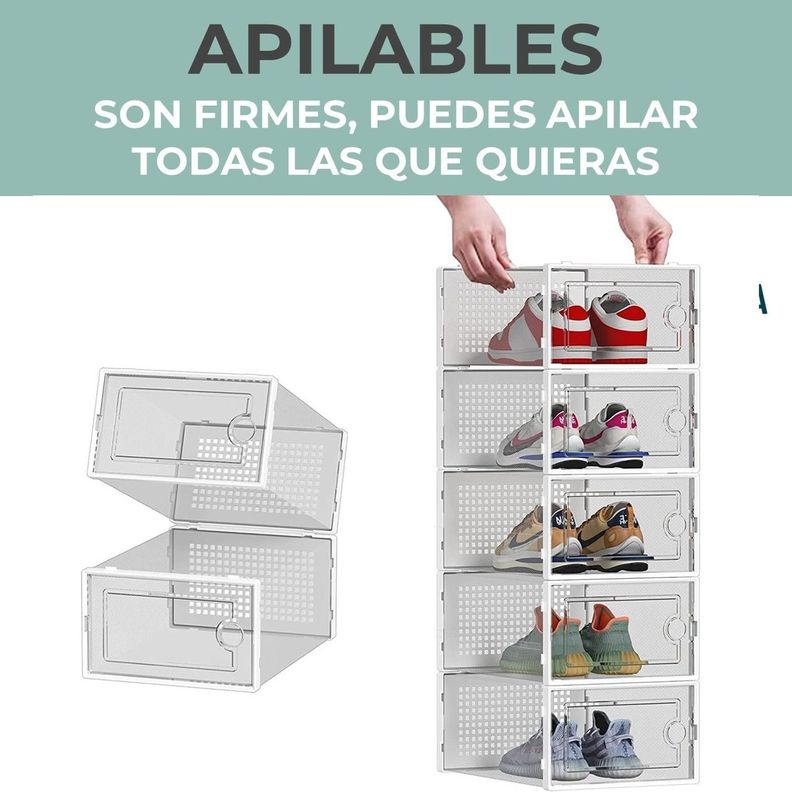 Caja Organizadora de Zapatos Set x4 CasaTua Apilables Firmes-3