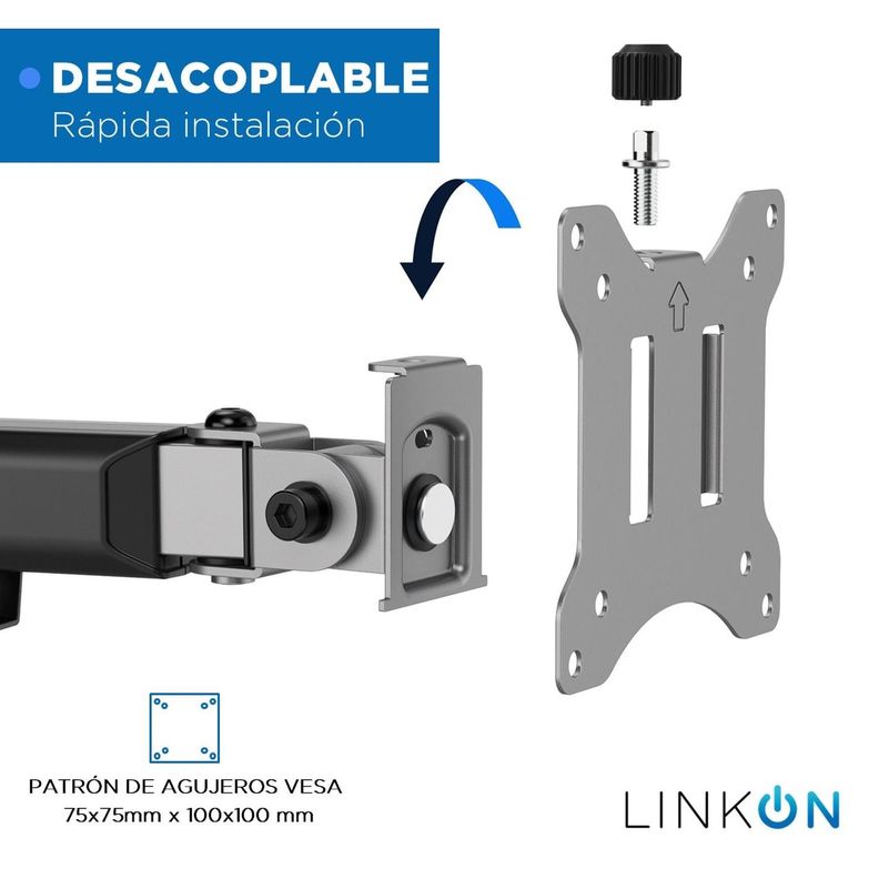 Soporte Brazo Articulado Doble Monitor Linkon Escritorio-4