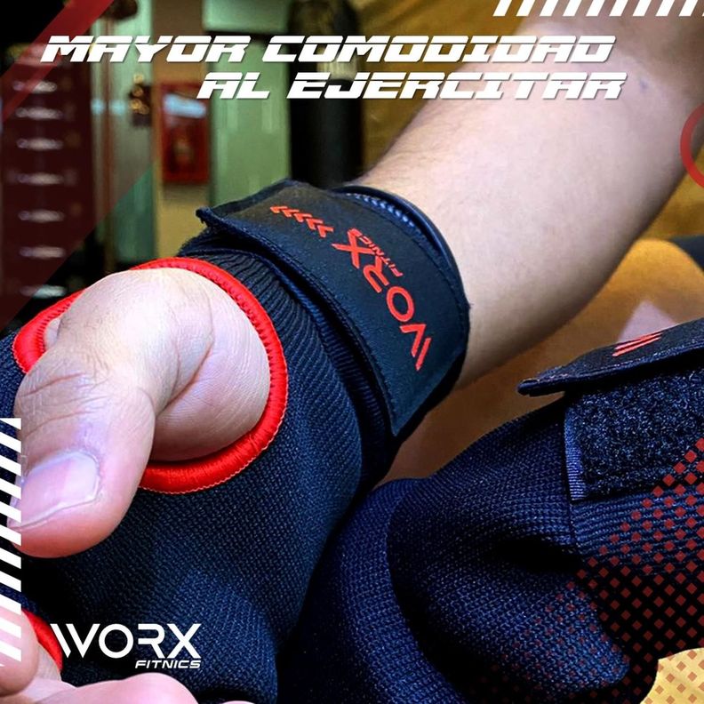 Guantes Vendas Muñequeras De Boxeo Worx Acolchadas L negro-6
