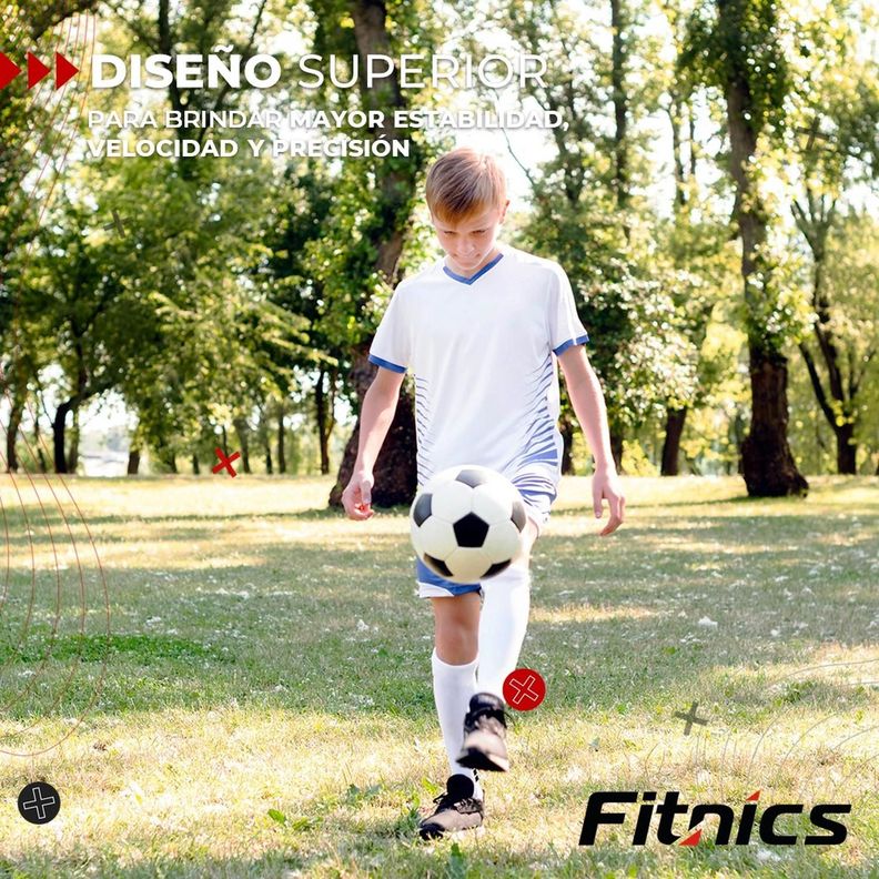 Medias Futbol Niños Antideslizantes Set 2 + Pantorrillera blanco-2