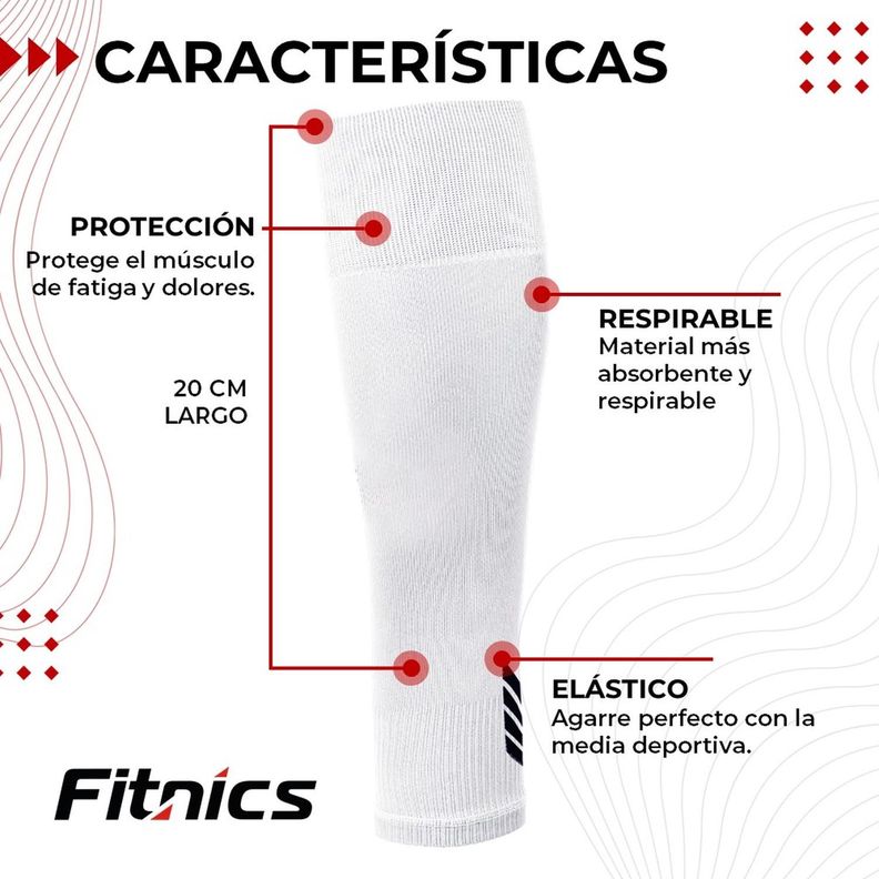 Medias Futbol Niños Antideslizantes Set 2 + Pantorrillera blanco-6