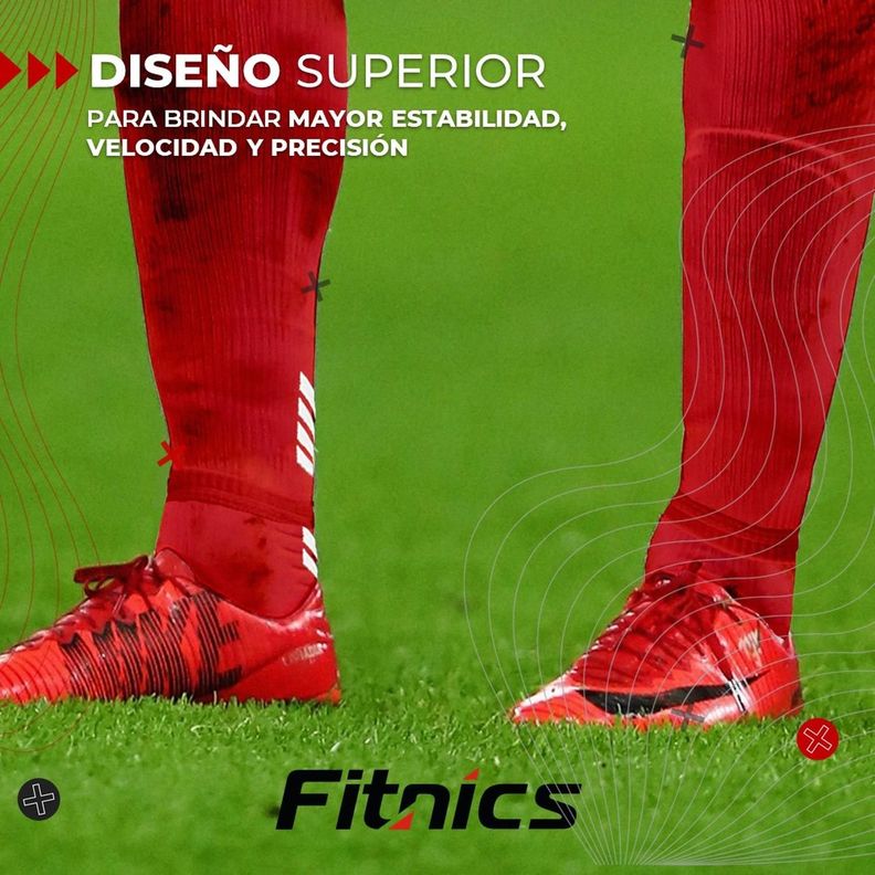 Medias Futbol Calcetas Antideslizantes + Pantorillera Fitnics-2