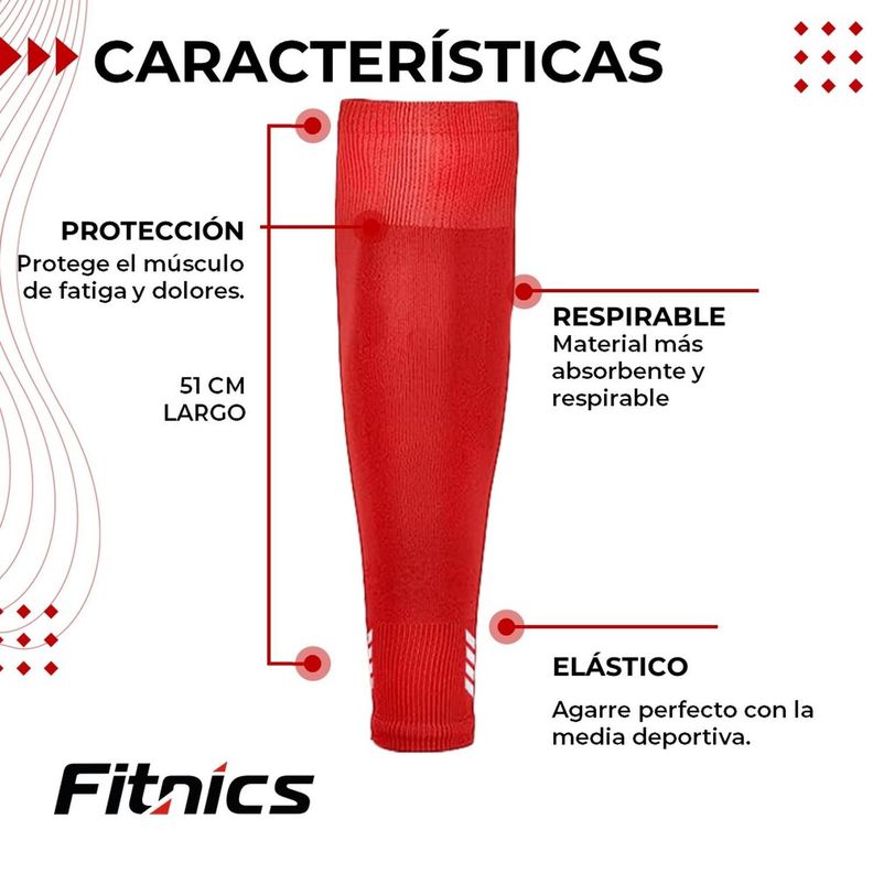 Medias Futbol Calcetas Antideslizantes + Pantorillera Fitnics-5