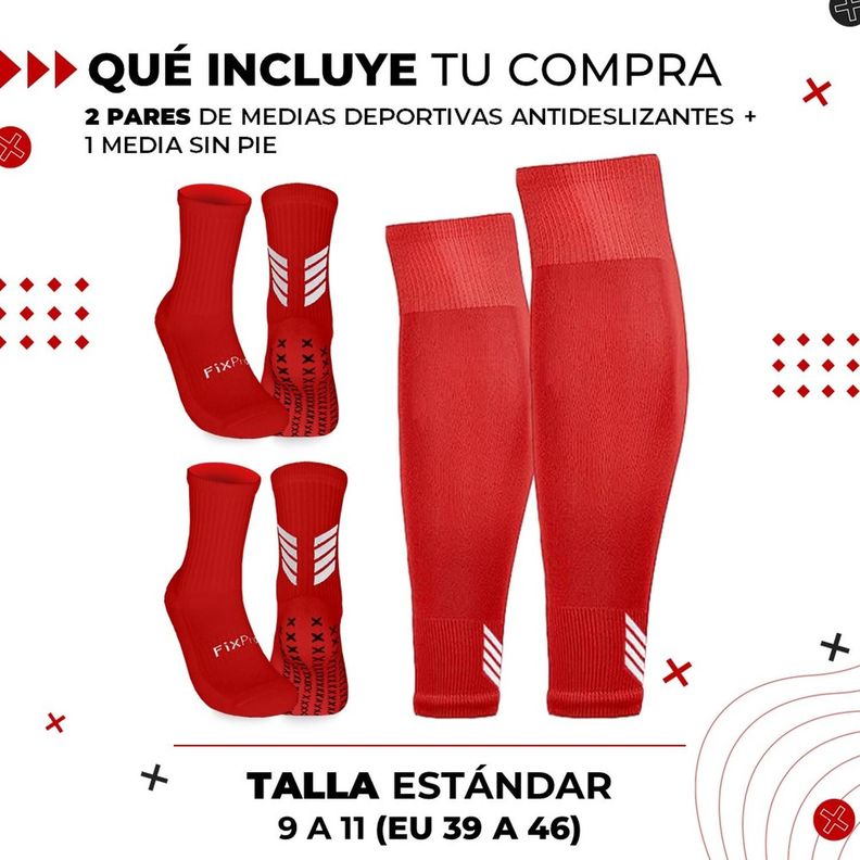 Medias Futbol Calcetas Antideslizantes + Pantorillera Fitnics-8