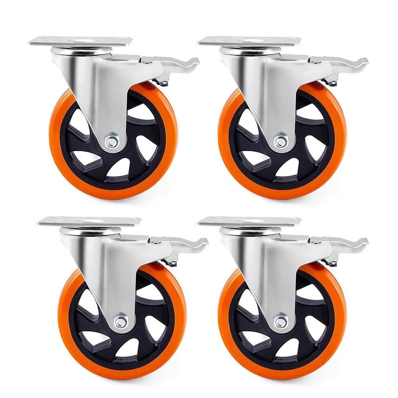 Ruedas Industriales para Muebles + Frenos Linkon 4" Set 4-0