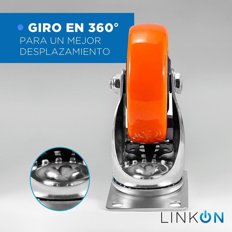 Ruedas Industriales para Muebles + Frenos Linkon 4" Set 4-4