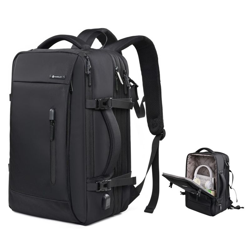 Mochila para Viaje Notebook Hardley 40L Nylon Balistico +USB-1
