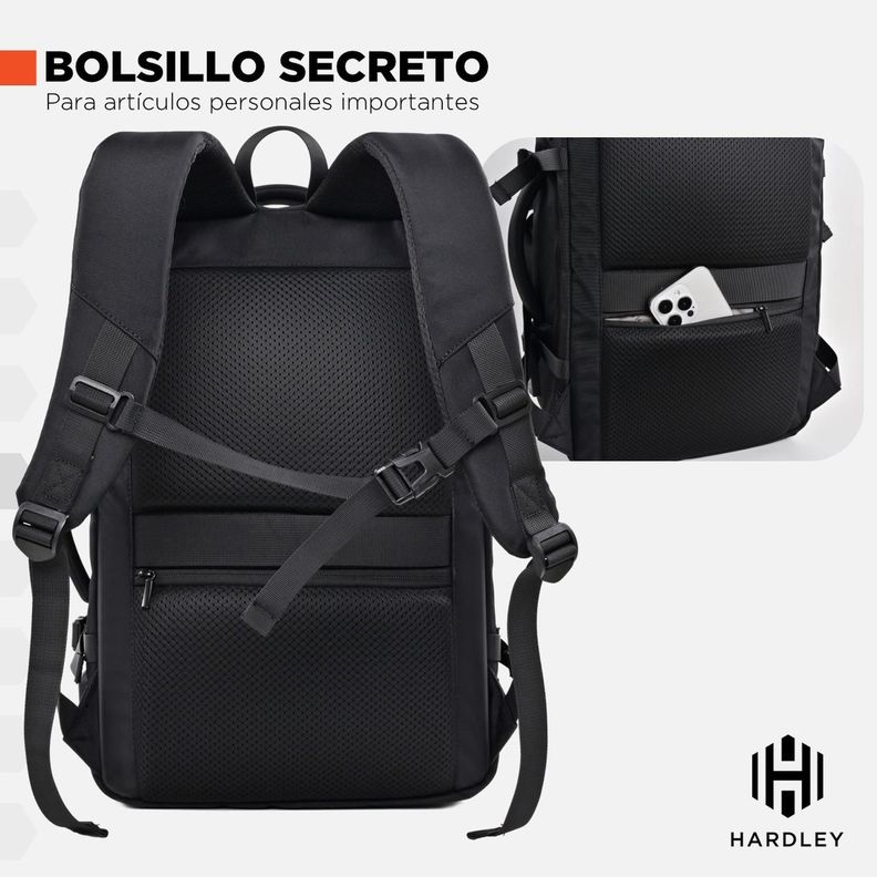 Mochila para Viaje Notebook Hardley 40L Nylon Balistico +USB-6