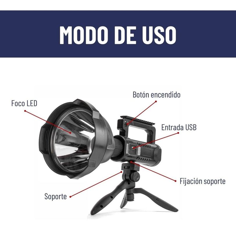 Linterna Largo Alcance Maxwell Recargable USB Impermeable-6