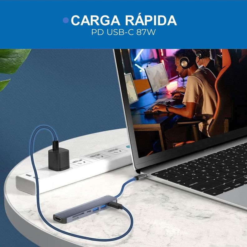 Hub Adaptador Usb C 7 En 1 Linkon Para Mac Macbook Windows-7