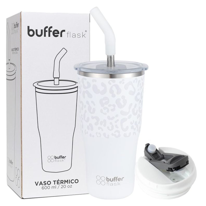 Vaso Termico Agua Cafe 600ml Buffer Acero Inox +Tapas
