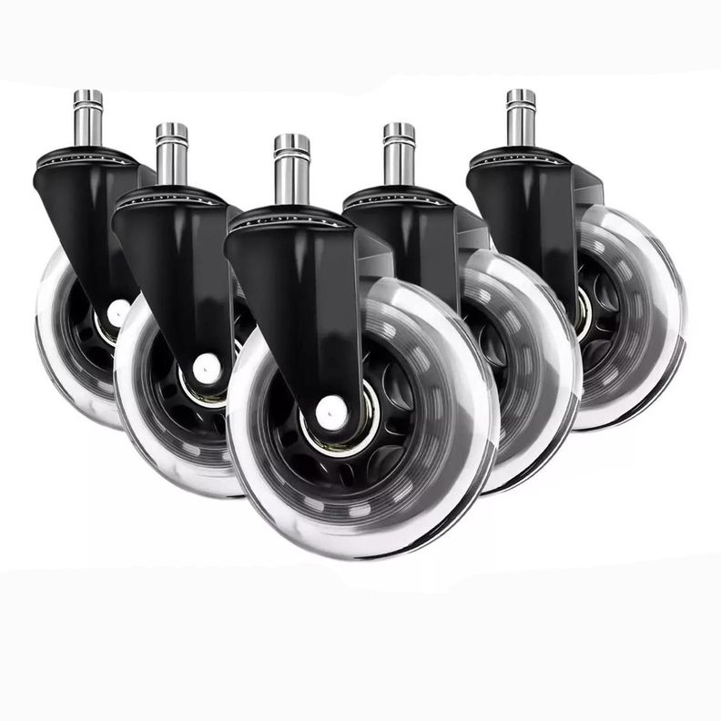 Ruedas Para Silla Escritorio Tipo Roller Set 5 Universales Negro