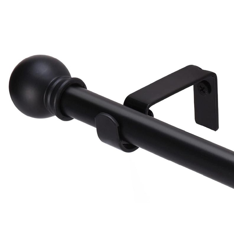 Barra Cortina Casatua Extensible 80 a 210 cm + Soporte Negro