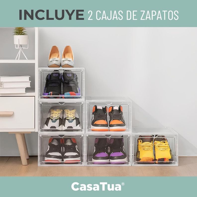 Caja Organizadora De Zapatos Set X2 Casatua Apilable Premium-1
