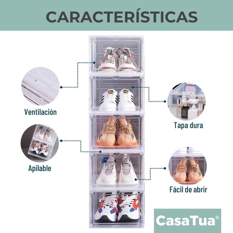 Caja Organizadora De Zapatos Set X2 Casatua Apilable Premium-2