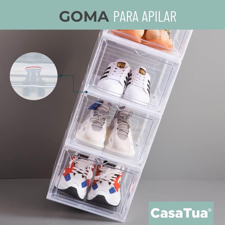 Caja Organizadora De Zapatos Set X2 Casatua Apilable Premium-3