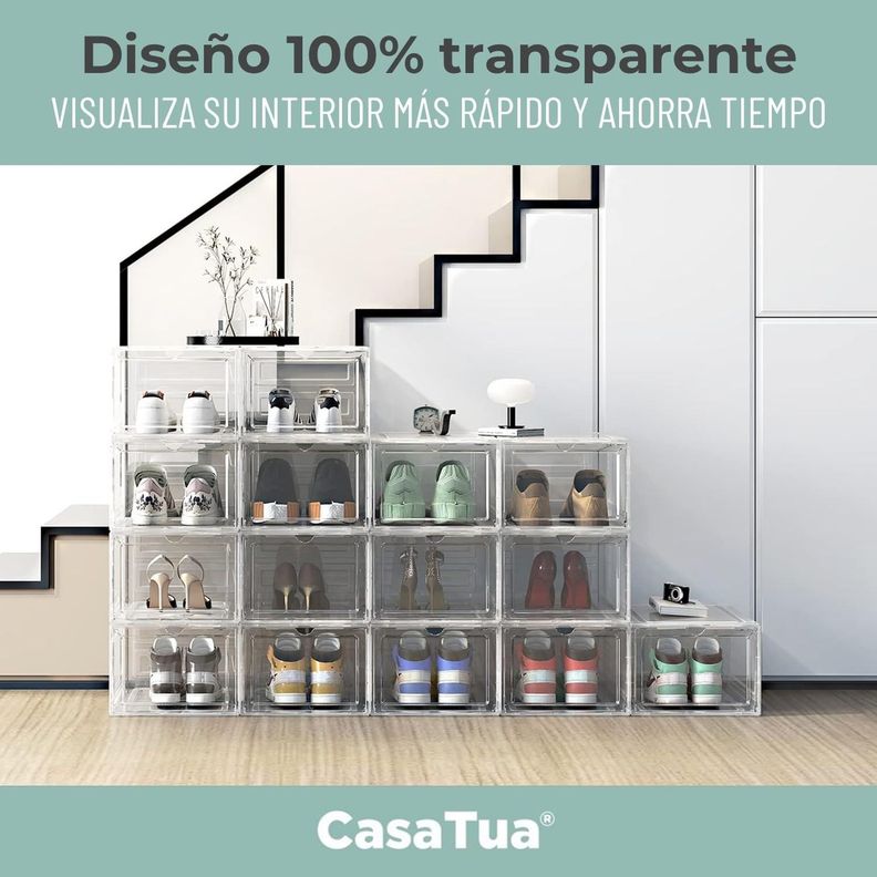 Caja Organizadora De Zapatos Set X2 Casatua Apilable Premium-6