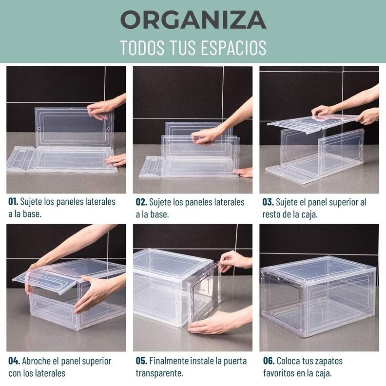 Caja Organizadora De Zapatos Set X2 Casatua Apilable Premium-7