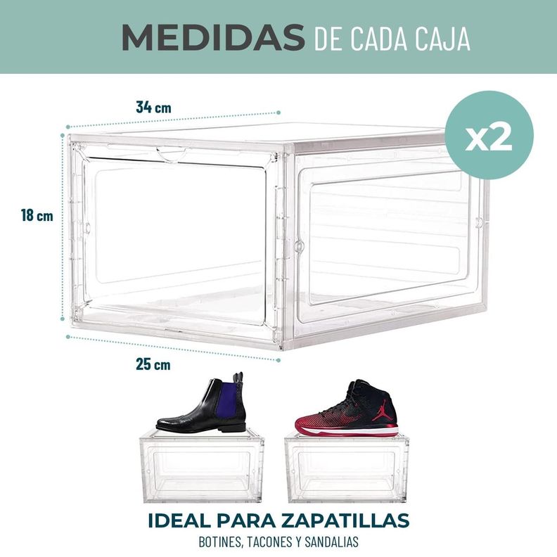 Caja Organizadora De Zapatos Set X2 Casatua Apilable Premium-8
