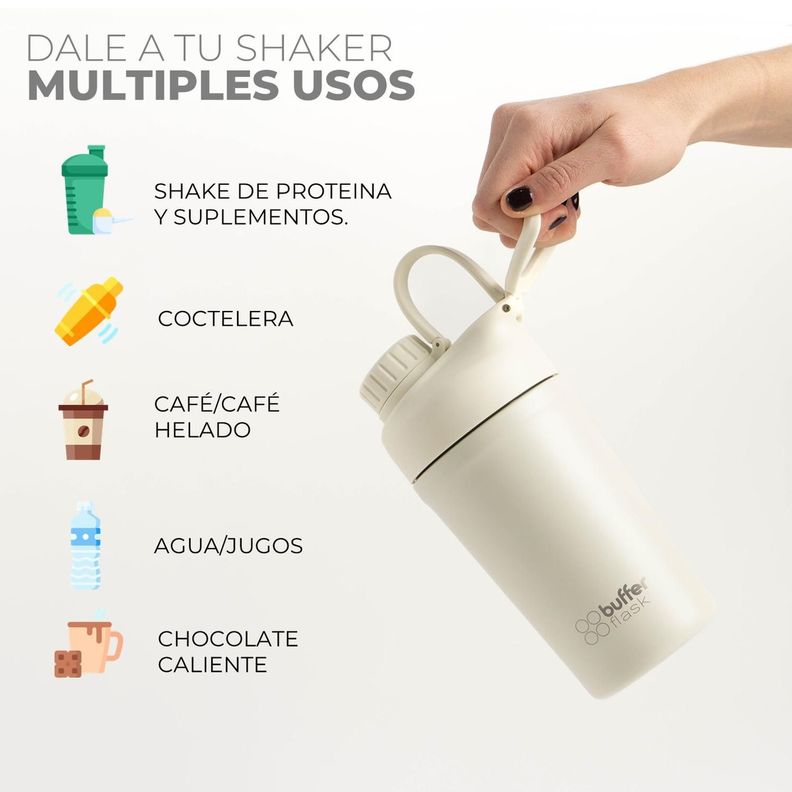 Shaker Proteina Agua Buffer Gym Acero Inoxidable 600ml-3