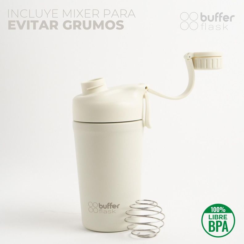 Shaker Proteina Agua Buffer Gym Acero Inoxidable 600ml-5