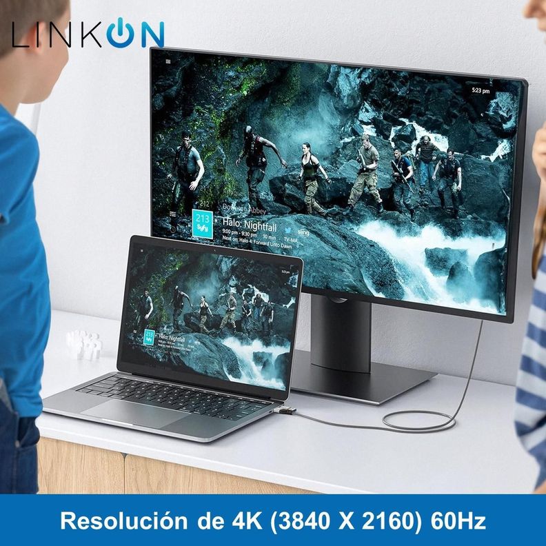 Cable USB C a USB y C 2-en-1 Carga 100W Datos 20G 4K Linkon-5