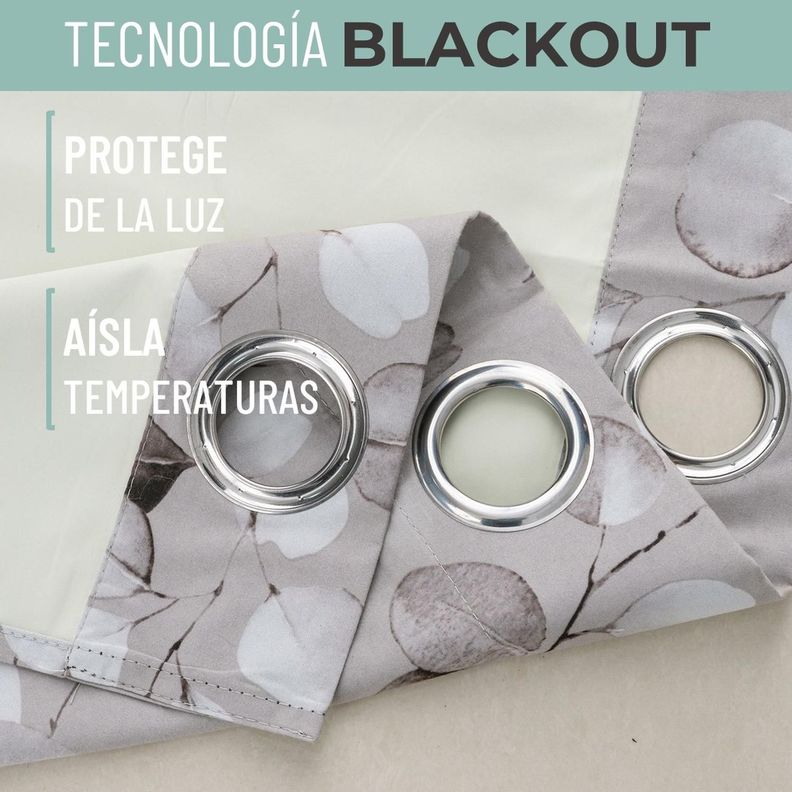 Cortina 100% Blackout Termica Diseño Set 2 Casatua 140x220-2