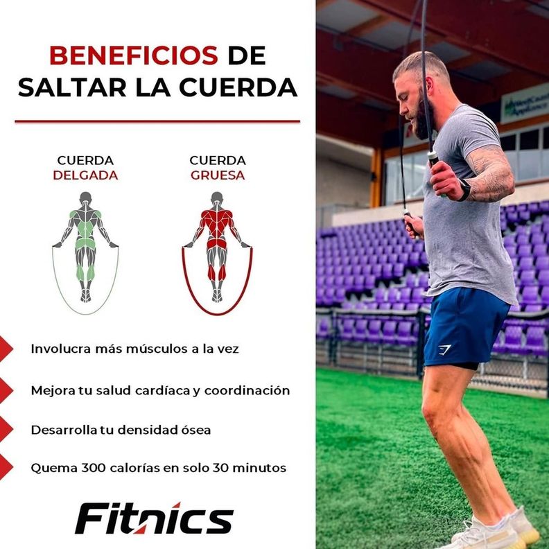 Cuerda para Saltar con Peso Ajustable Fitnics Pro Crossfit-3